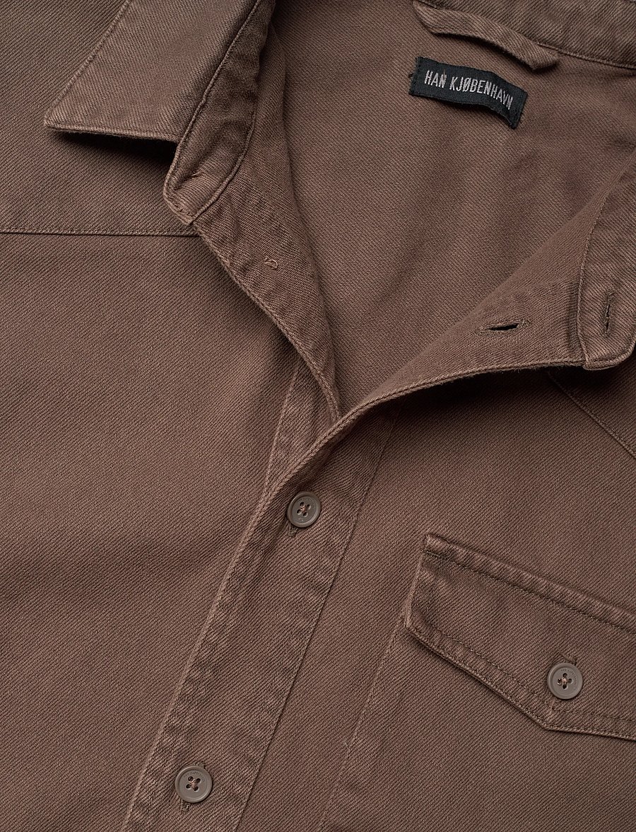 HAN Kjøbenhavn - Utility Washed Overshirt - villased jakid - dusty brown - 4