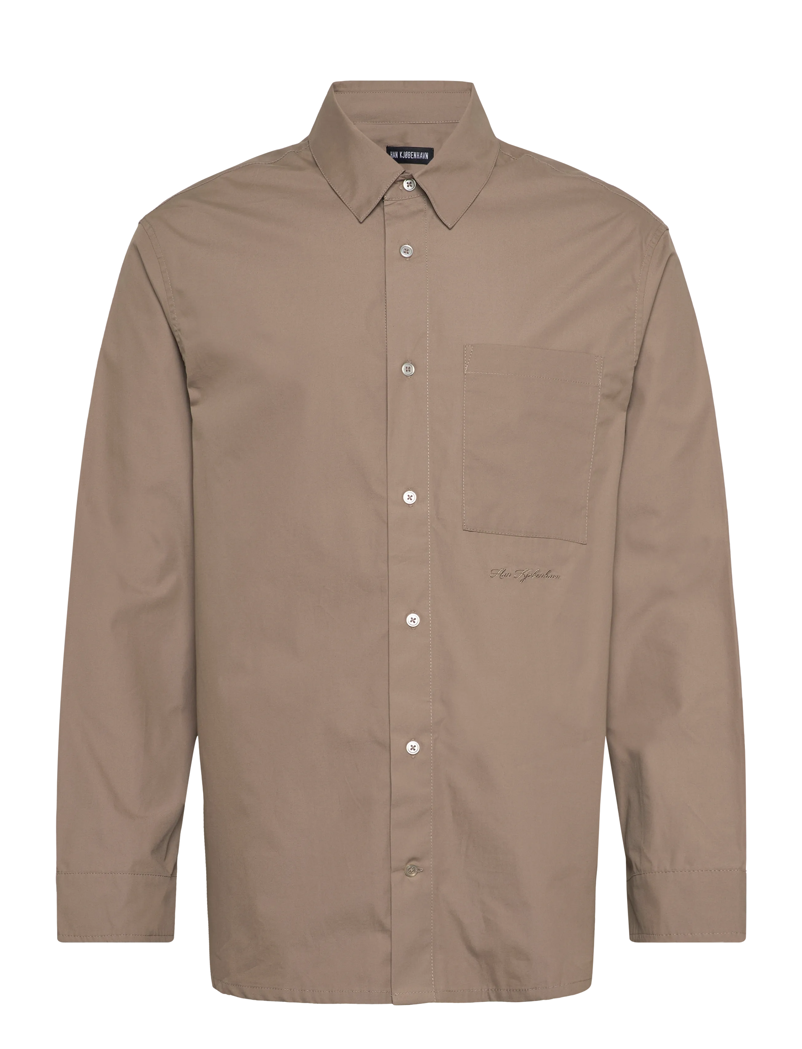 HAN KJØBENHAVN Script Logo Shirt Braun - 46 - Herren
