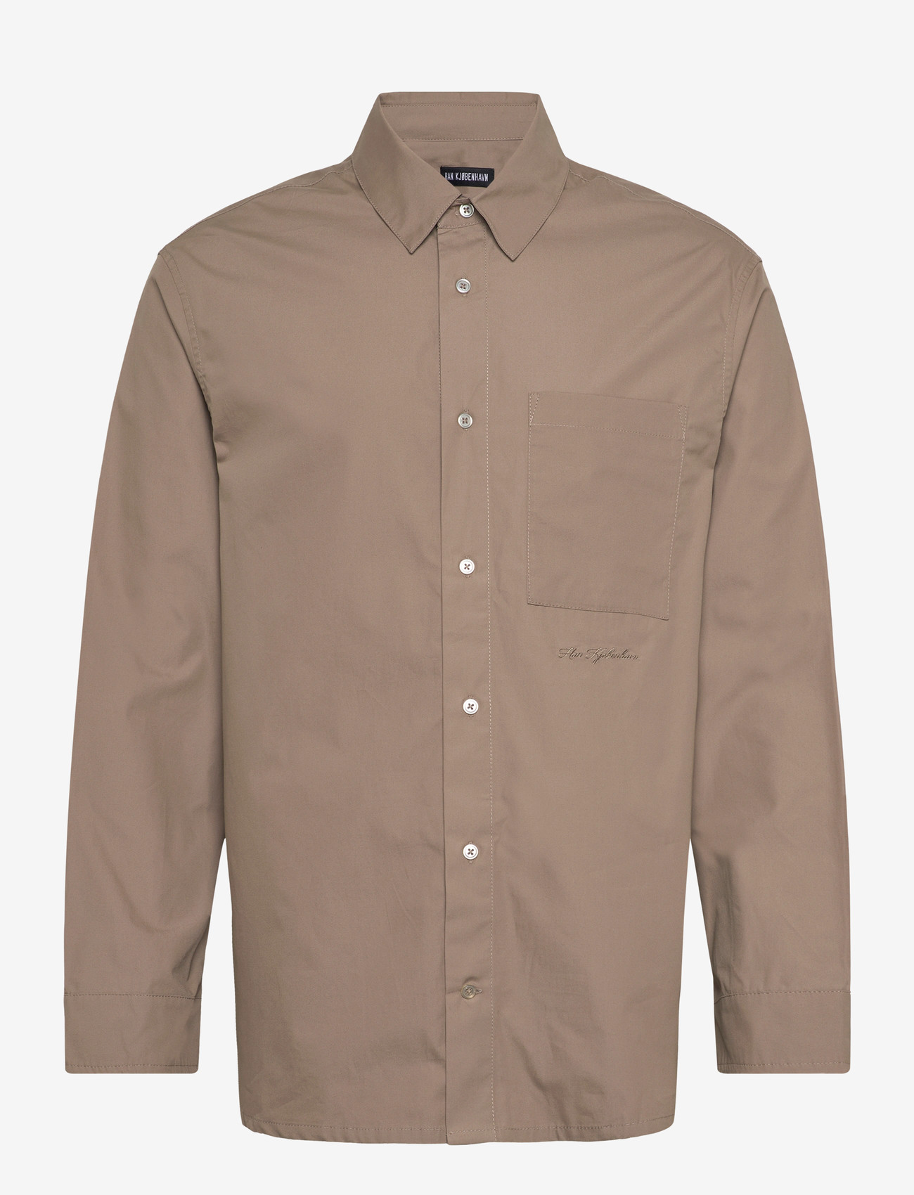 HAN Kjøbenhavn - Script Logo Shirt - basic skjorter - dusty brown - 0