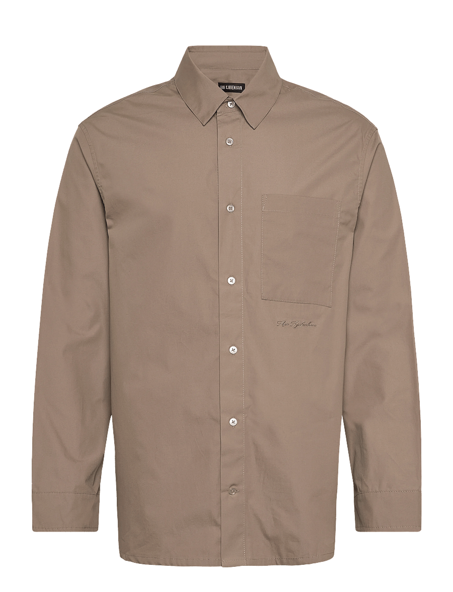 HAN Kjøbenhavn - Script Logo Shirt - basic skjorter - dusty brown - 0