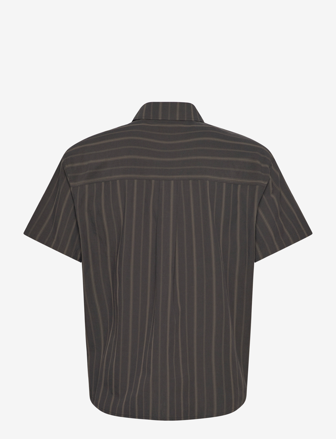 HAN Kjøbenhavn - Washed Stripe Short Sleeve Shirt - basic skjorter - dark brown - 2