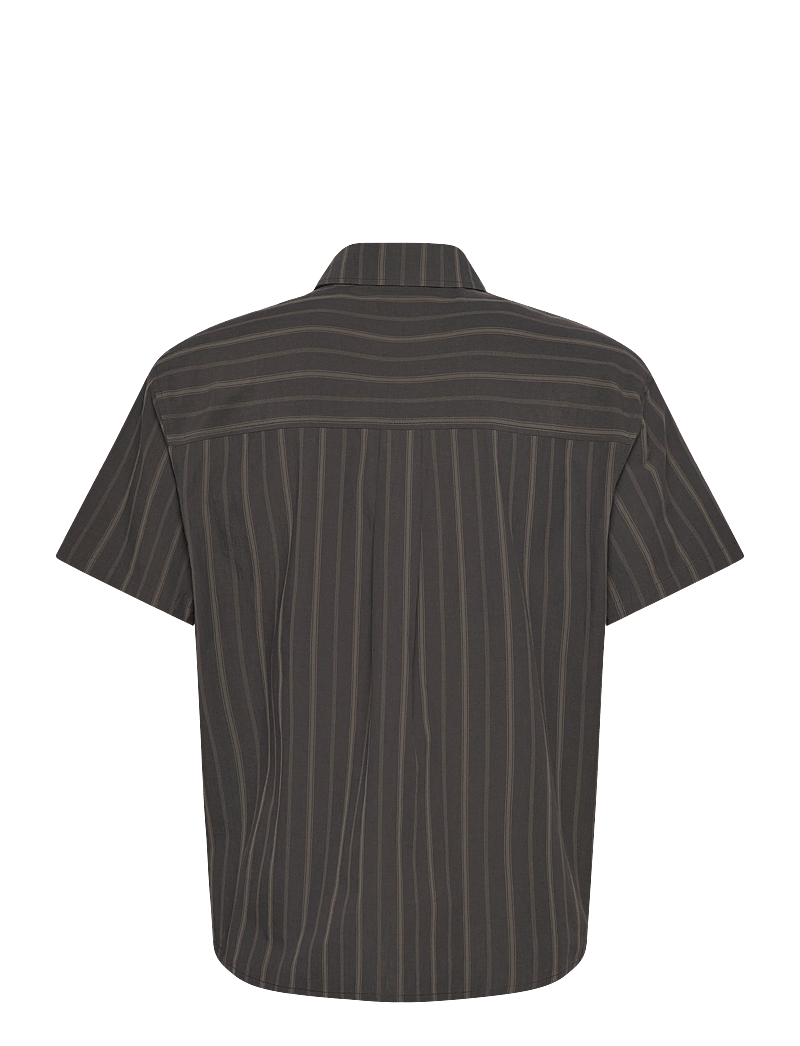 HAN Kjøbenhavn - Washed Stripe Short Sleeve Shirt - basic skjorter - dark brown - 2
