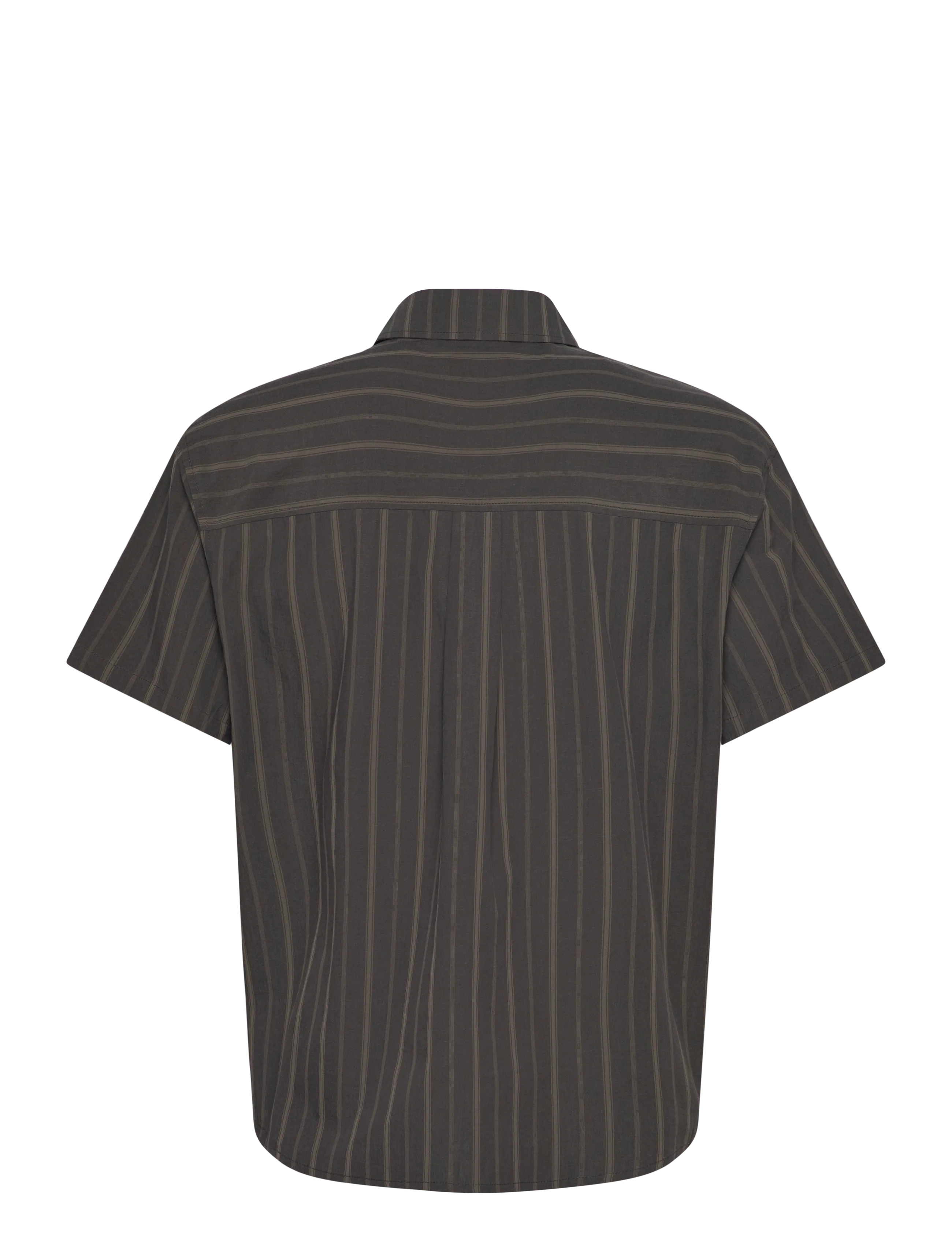 HAN Kjøbenhavn - Washed Stripe Short Sleeve Shirt - podstawowe koszulki - dark brown - 2