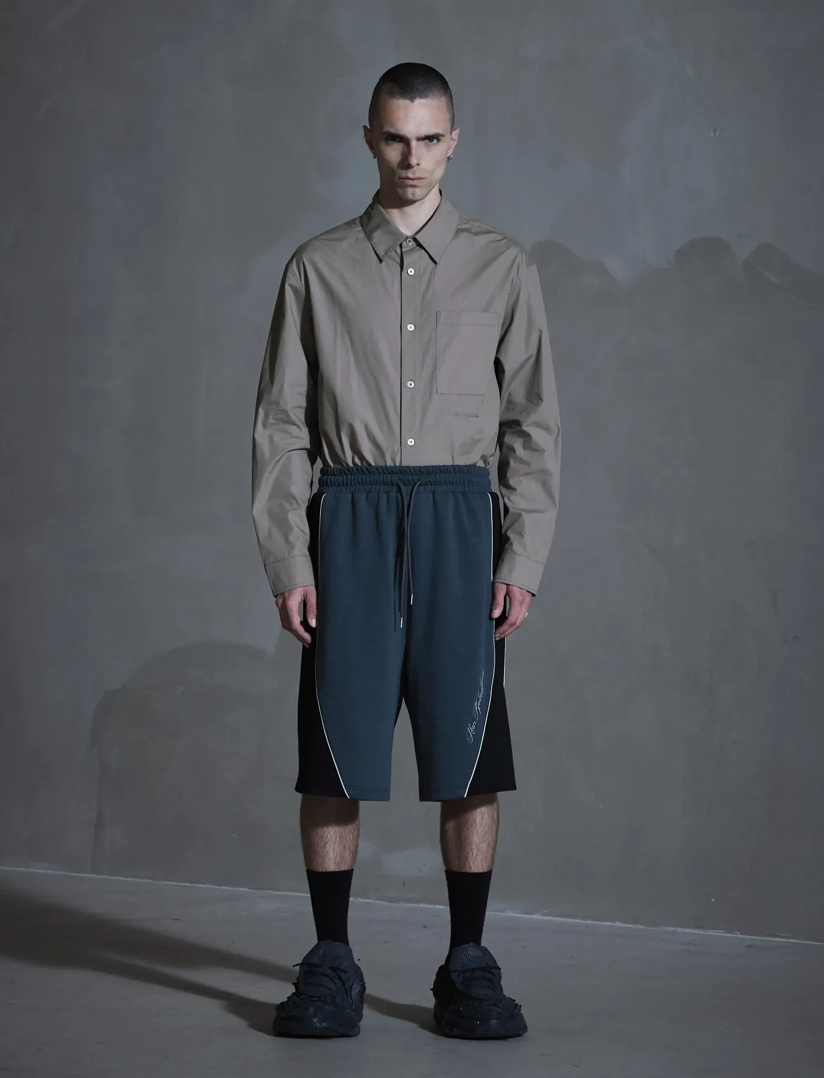 HAN Kjøbenhavn Technical Logo Shorts - Skandinaavia - GREY / black