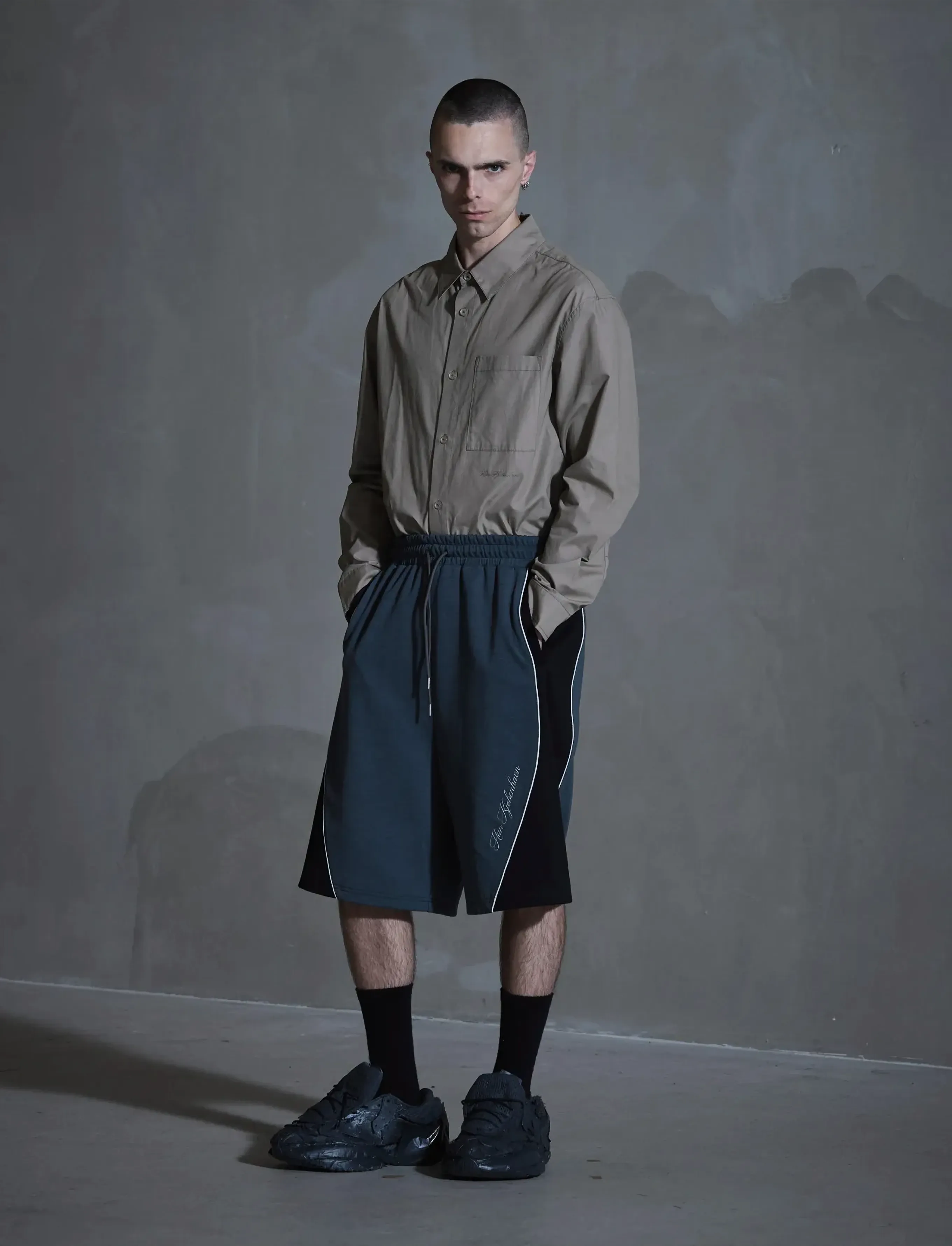HAN Kjøbenhavn - Technical Logo Shorts - bottoms - grey - 3