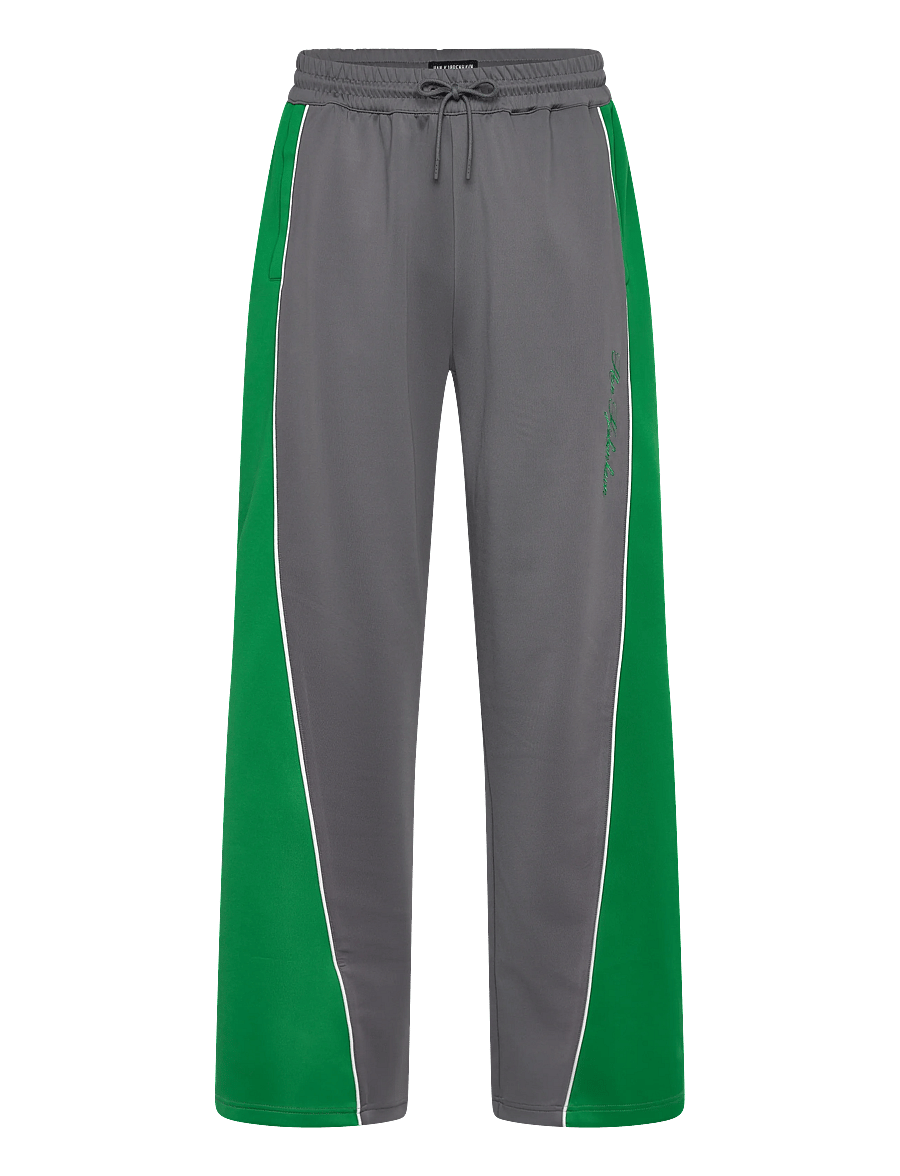 HAN Kjøbenhavn - Training Track Trousers - pantalon de sport - grey/ vibrant green - 1