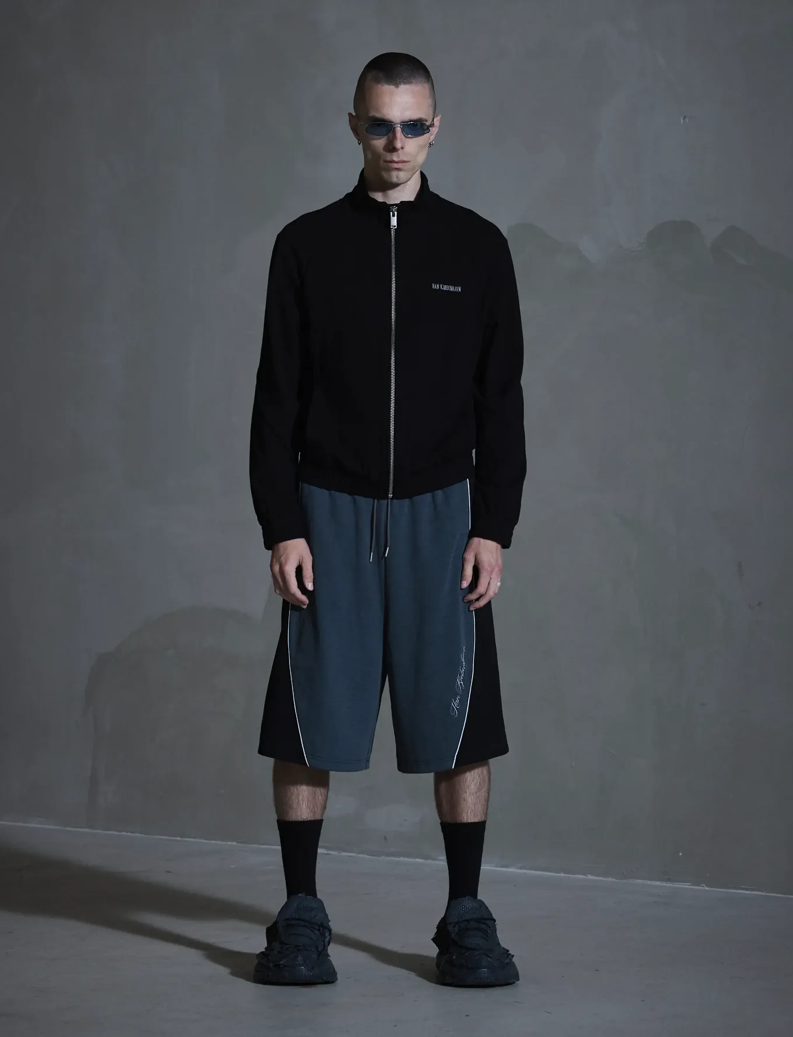 HAN Kjøbenhavn Logo Training Track Jacket - Jacken - BLACK / black