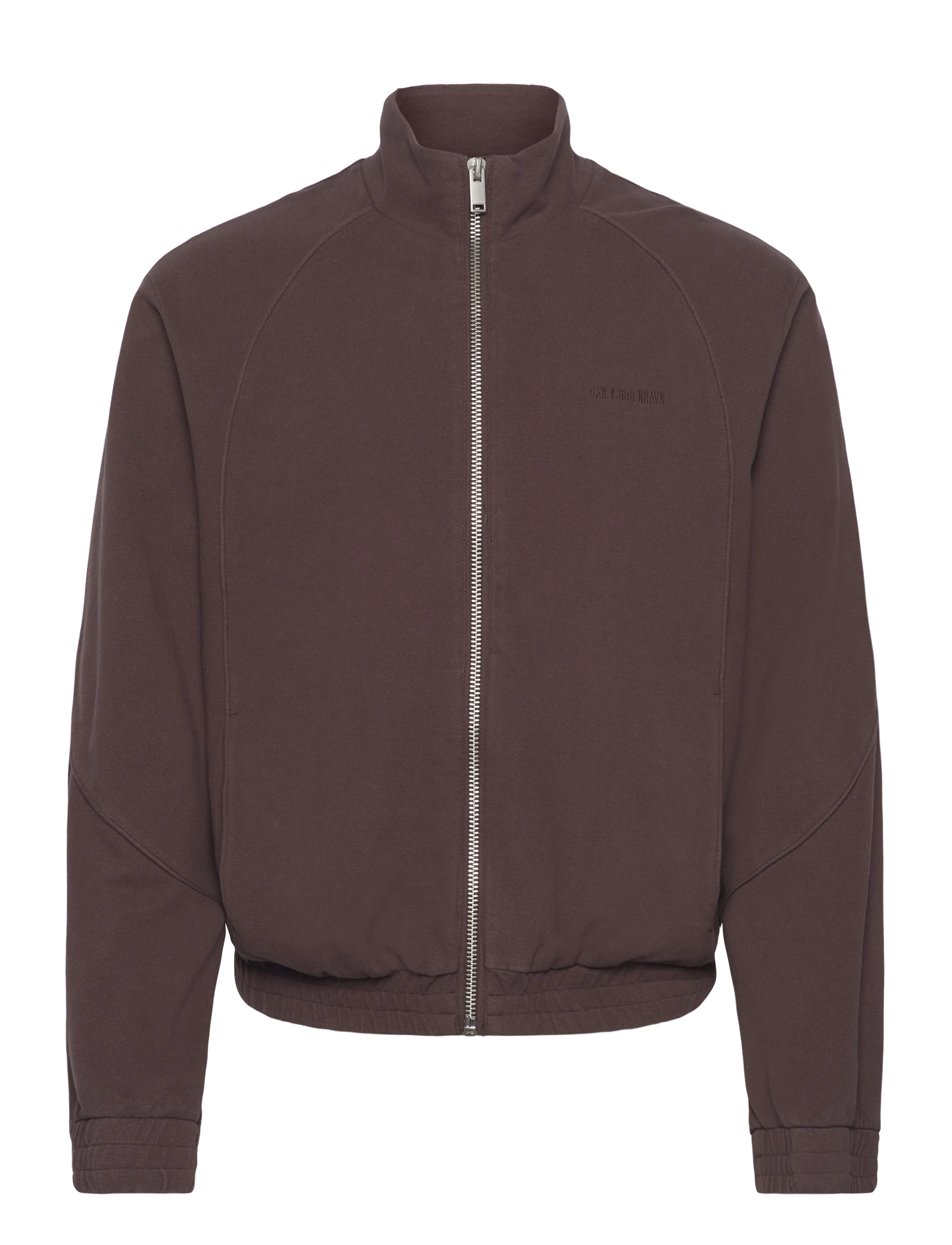 HAN Kjøbenhavn Logo Training Track Jacket - Knitwear - DARK BROWN / brown