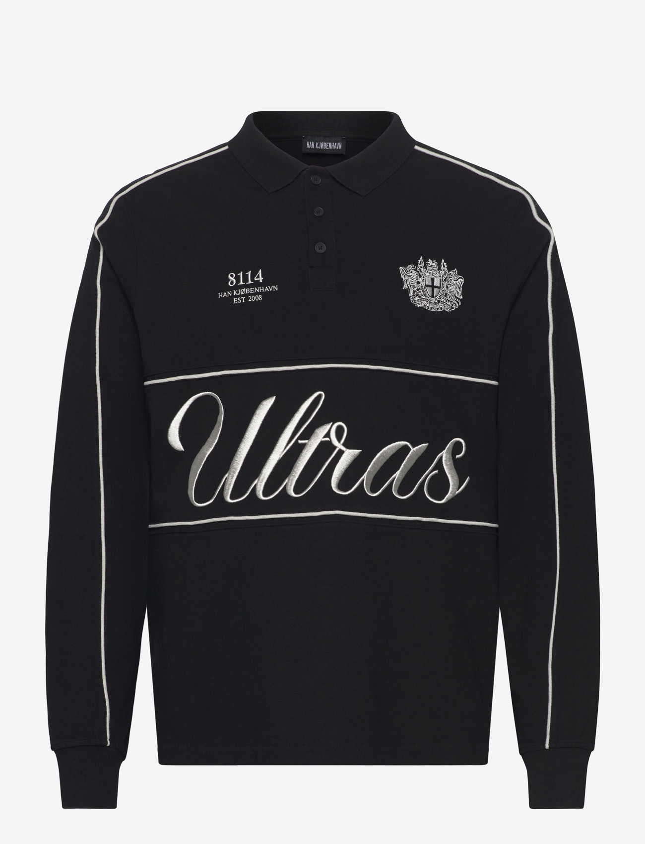 HAN Kjøbenhavn - Logo LS Polo Shirt - langärmelig - black - 0