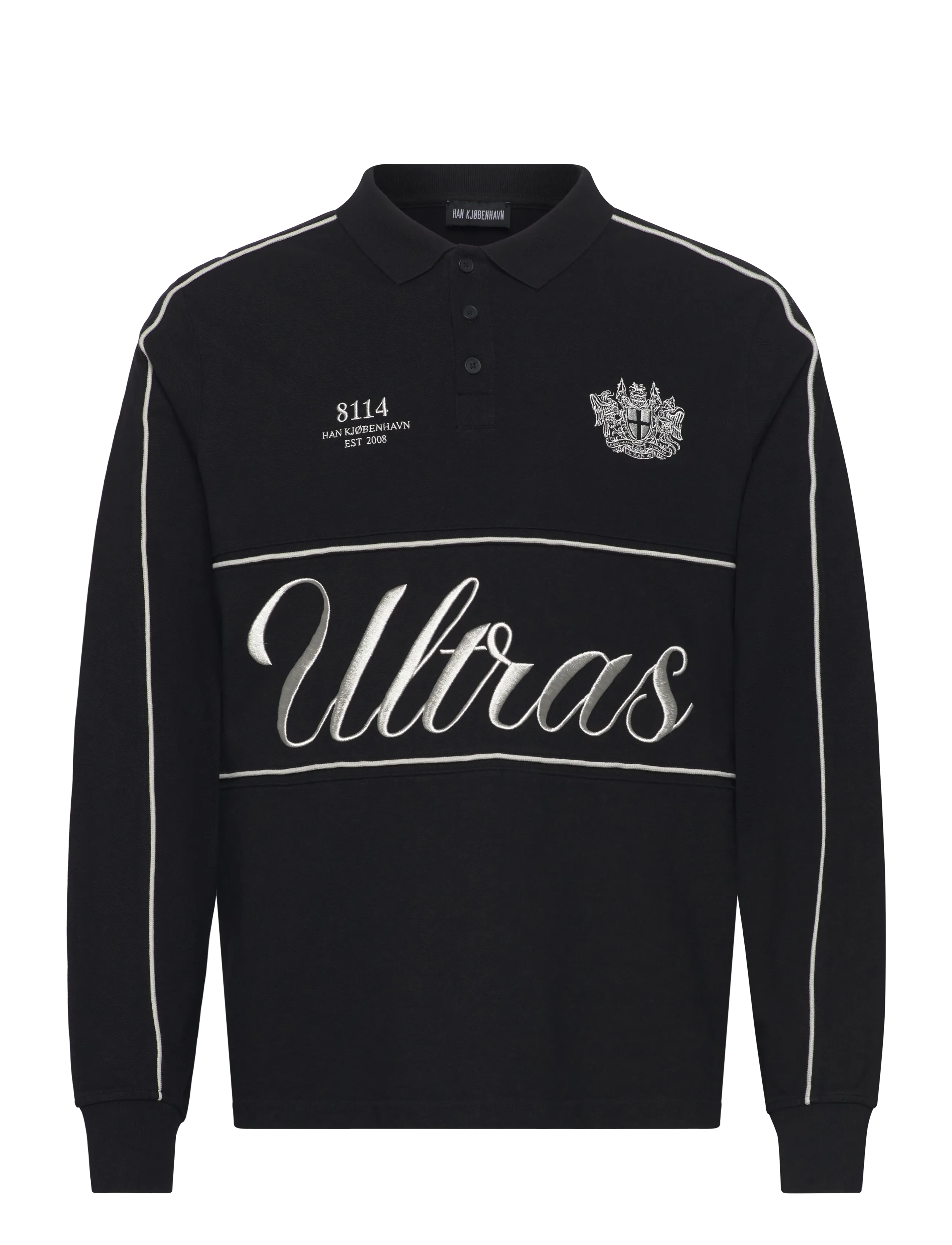 HAN Kjøbenhavn Logo LS Polo Shirt - Designers - BLACK / black