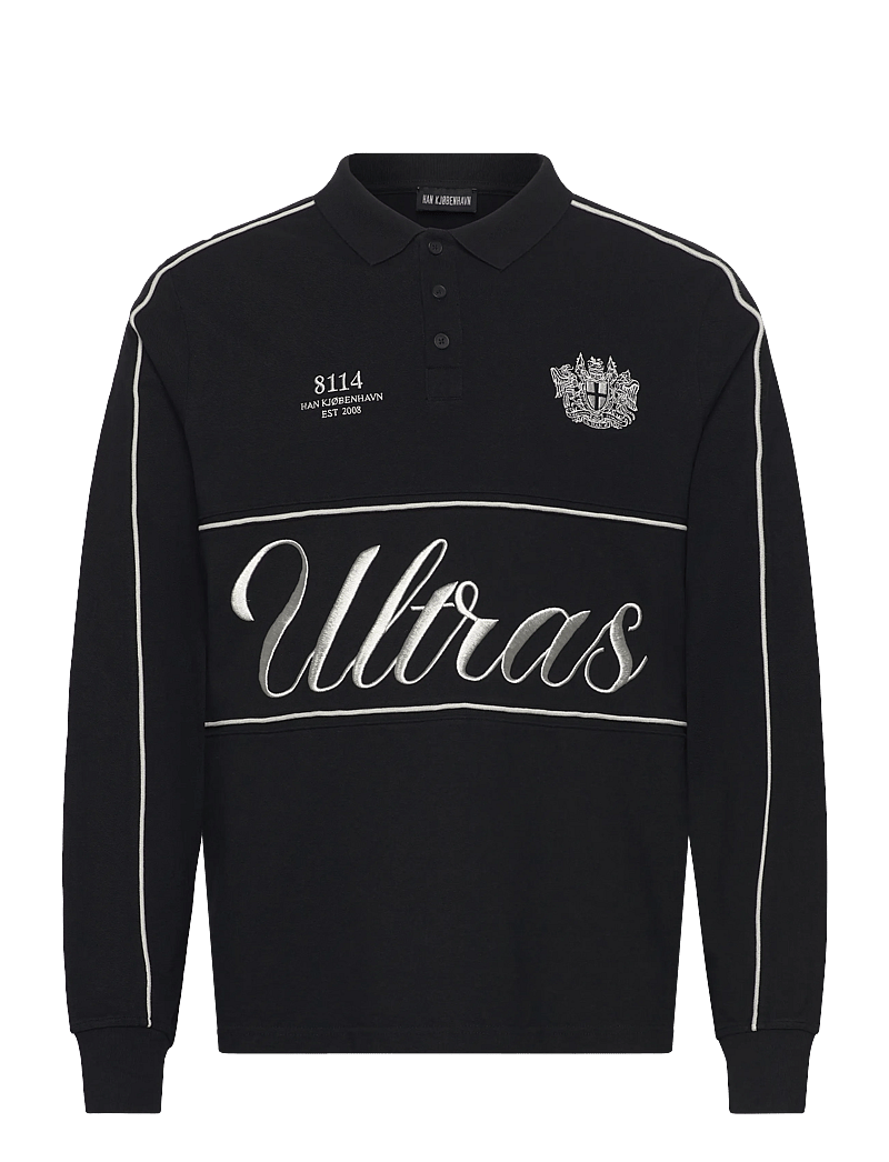 HAN Kjøbenhavn - Logo LS Polo Shirt - langärmelig - black - 0