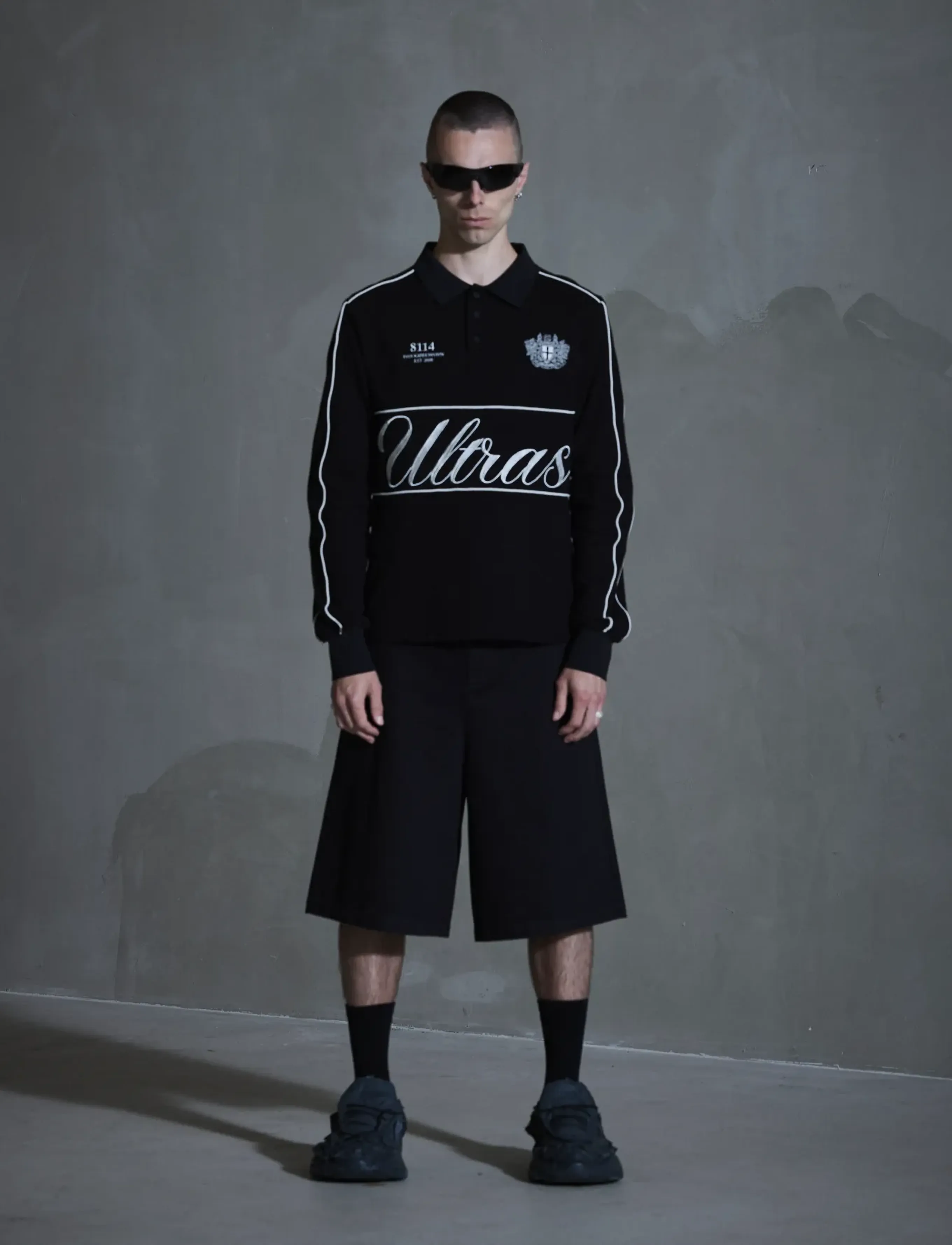 HAN Kjøbenhavn Logo LS Polo Shirt - Riided - BLACK / black