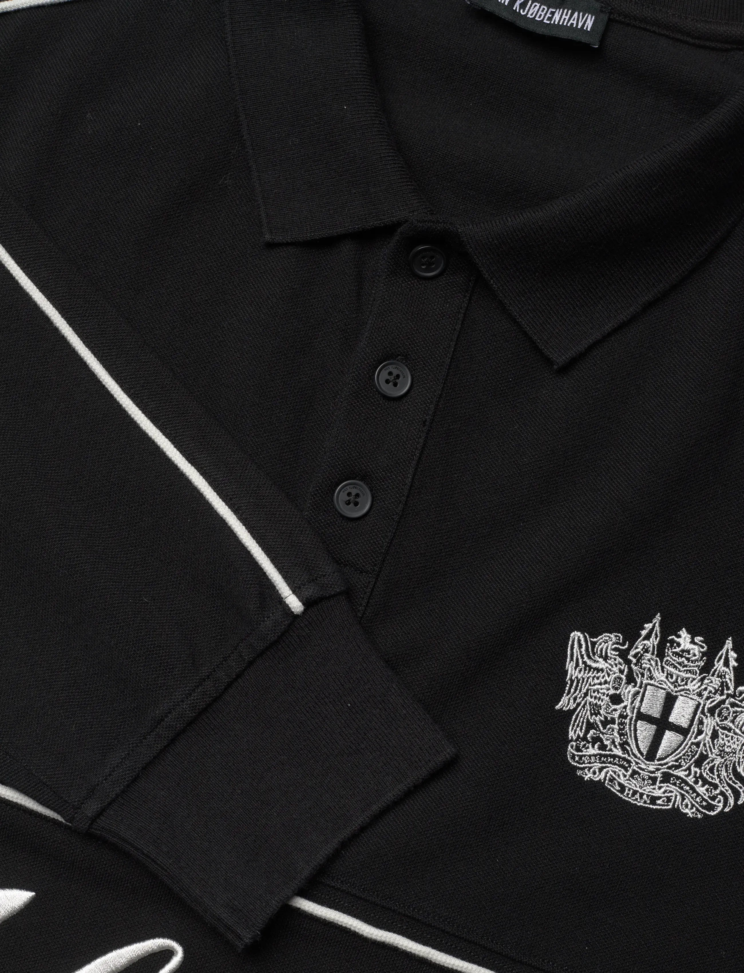 HAN Kjøbenhavn - Logo LS Polo Shirt - langerma pólóbolir - black - 3
