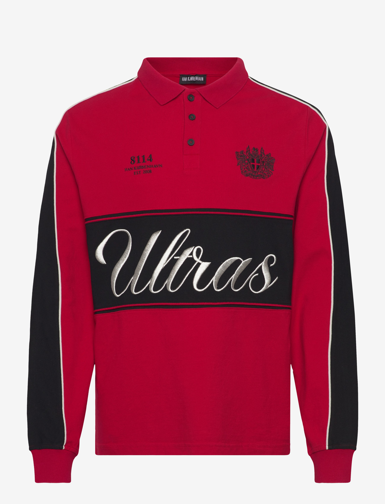 HAN Kjøbenhavn - Logo LS Polo Shirt - långärmade pikéer - red - 0