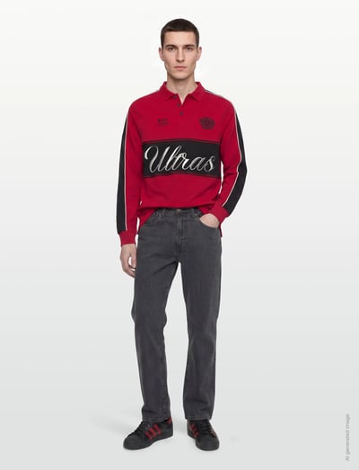 HAN Kjøbenhavn Logo LS Polo Shirt - Clothing - RED / red