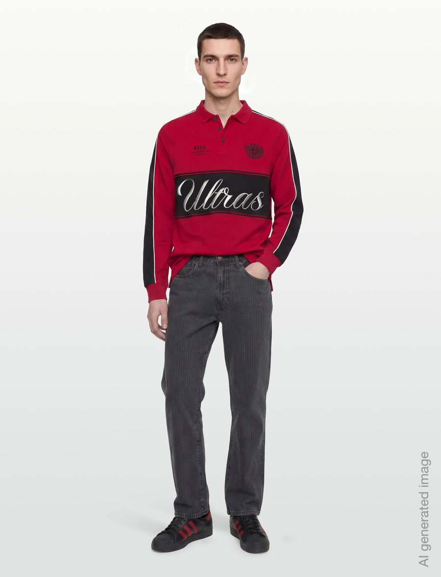 HAN Kjøbenhavn - Logo LS Polo Shirt - long-sleeved polos - red - 0