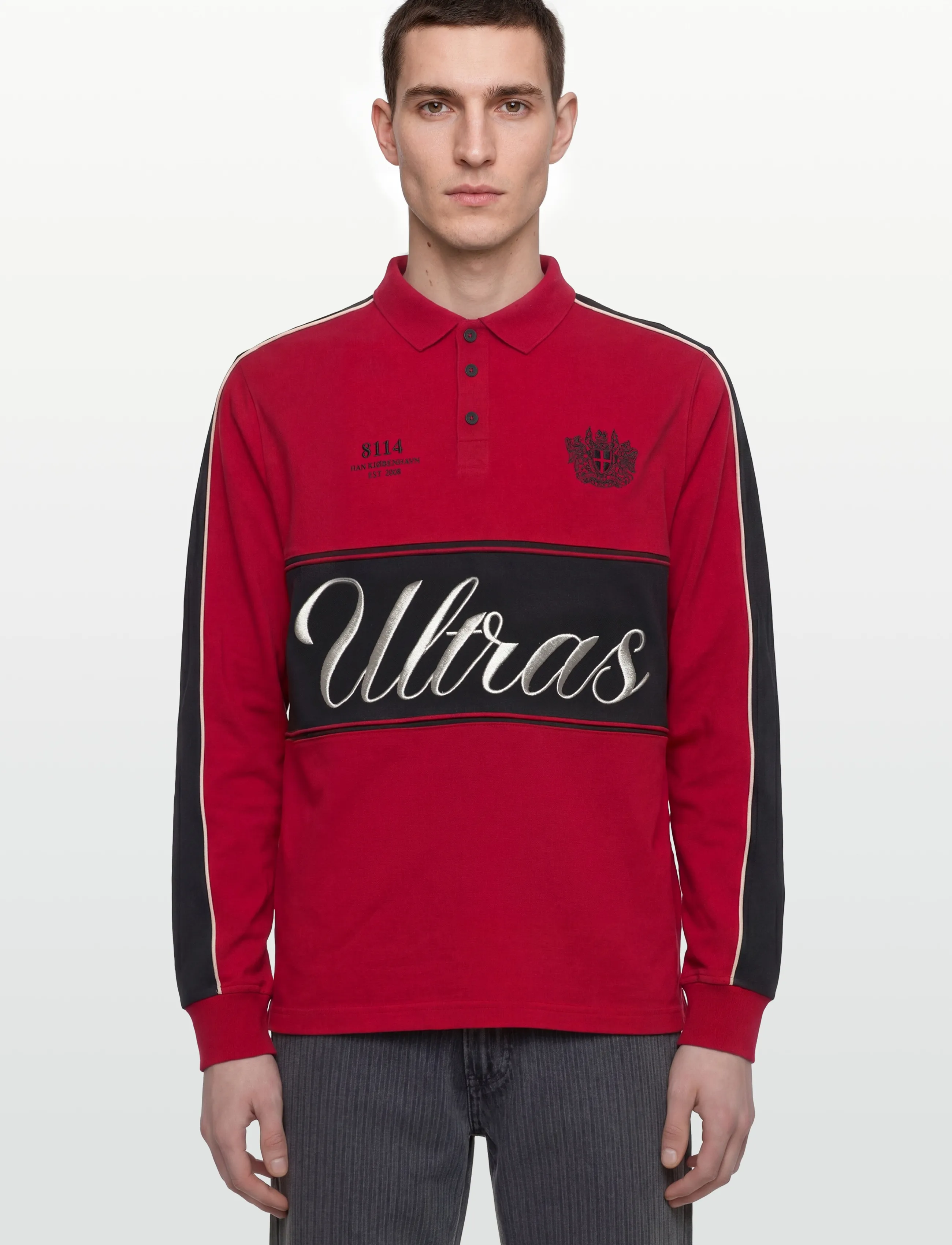 HAN Kjøbenhavn - Logo LS Polo Shirt - langärmelig - red - 3