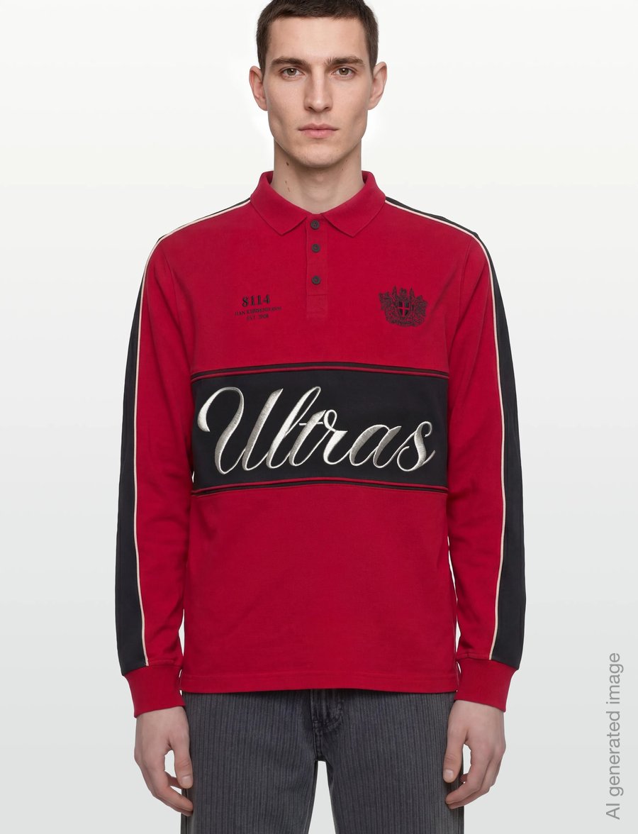 HAN Kjøbenhavn - Logo LS Polo Shirt - long-sleeved polos - red - 3