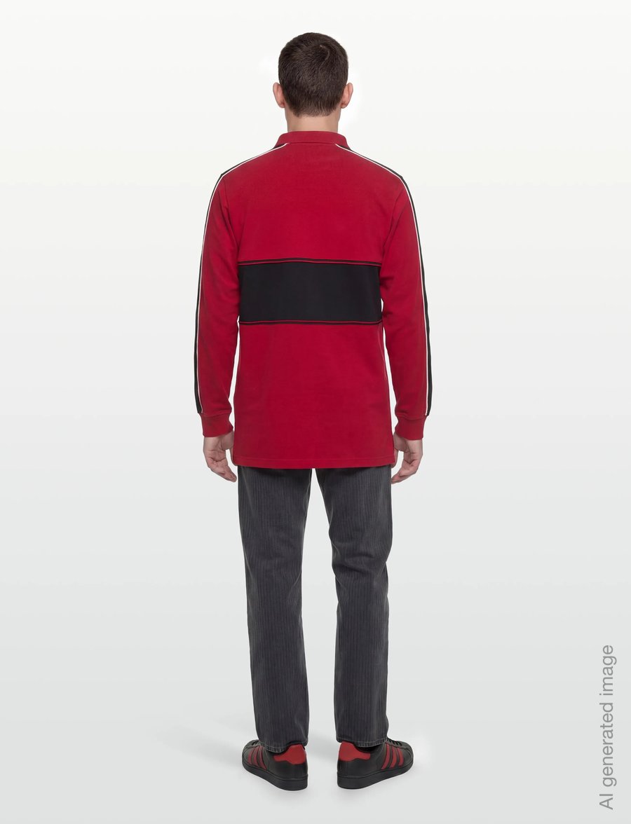 HAN Kjøbenhavn - Logo LS Polo Shirt - long-sleeved polos - red - 4