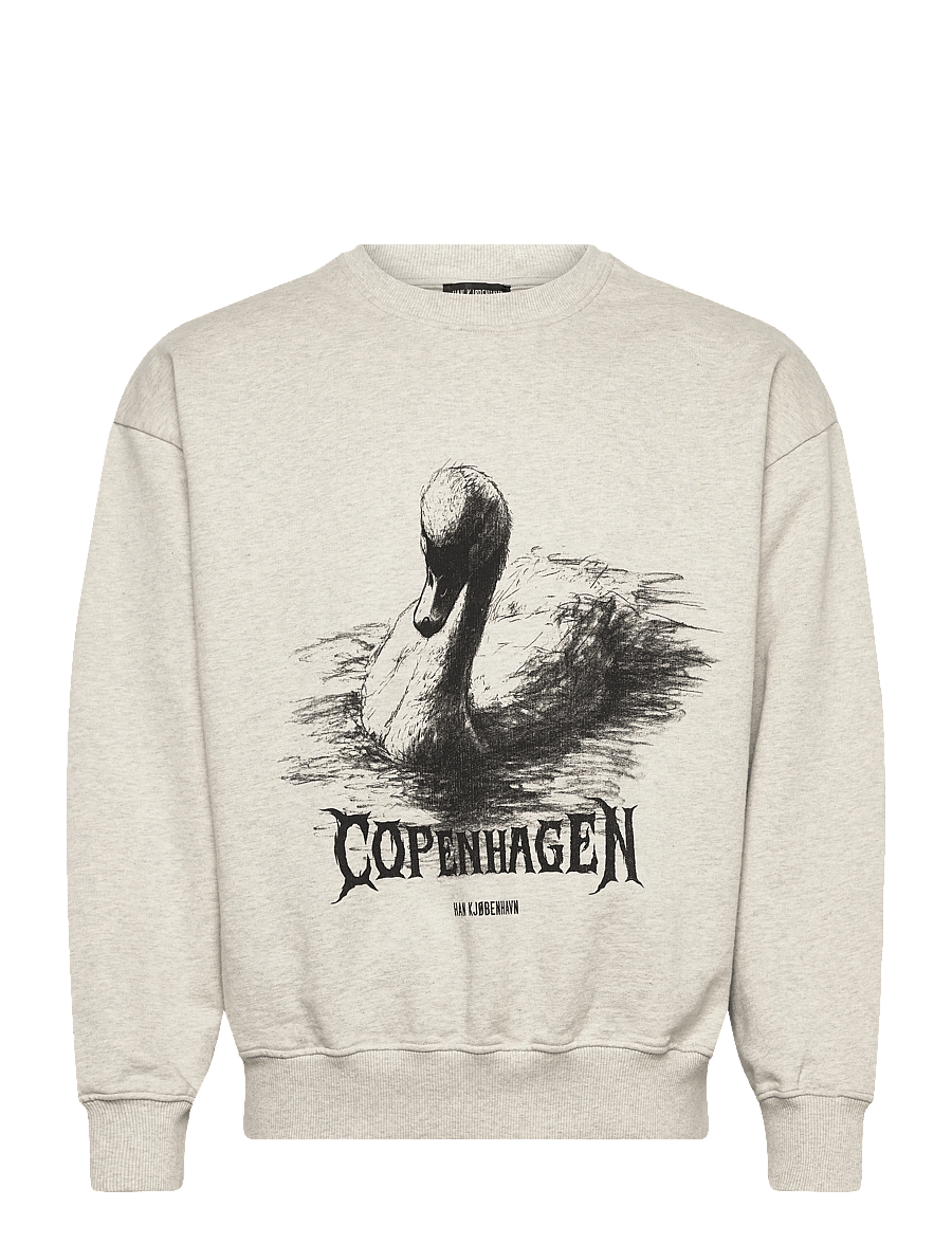 HAN Kjøbenhavn - HK Swan Oversized Crewneck - shop by occasion - light grey melange - 1