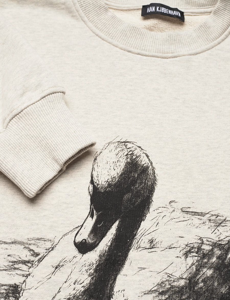 HAN Kjøbenhavn - HK Swan Oversized Crewneck - shop by occasion - light grey melange - 5