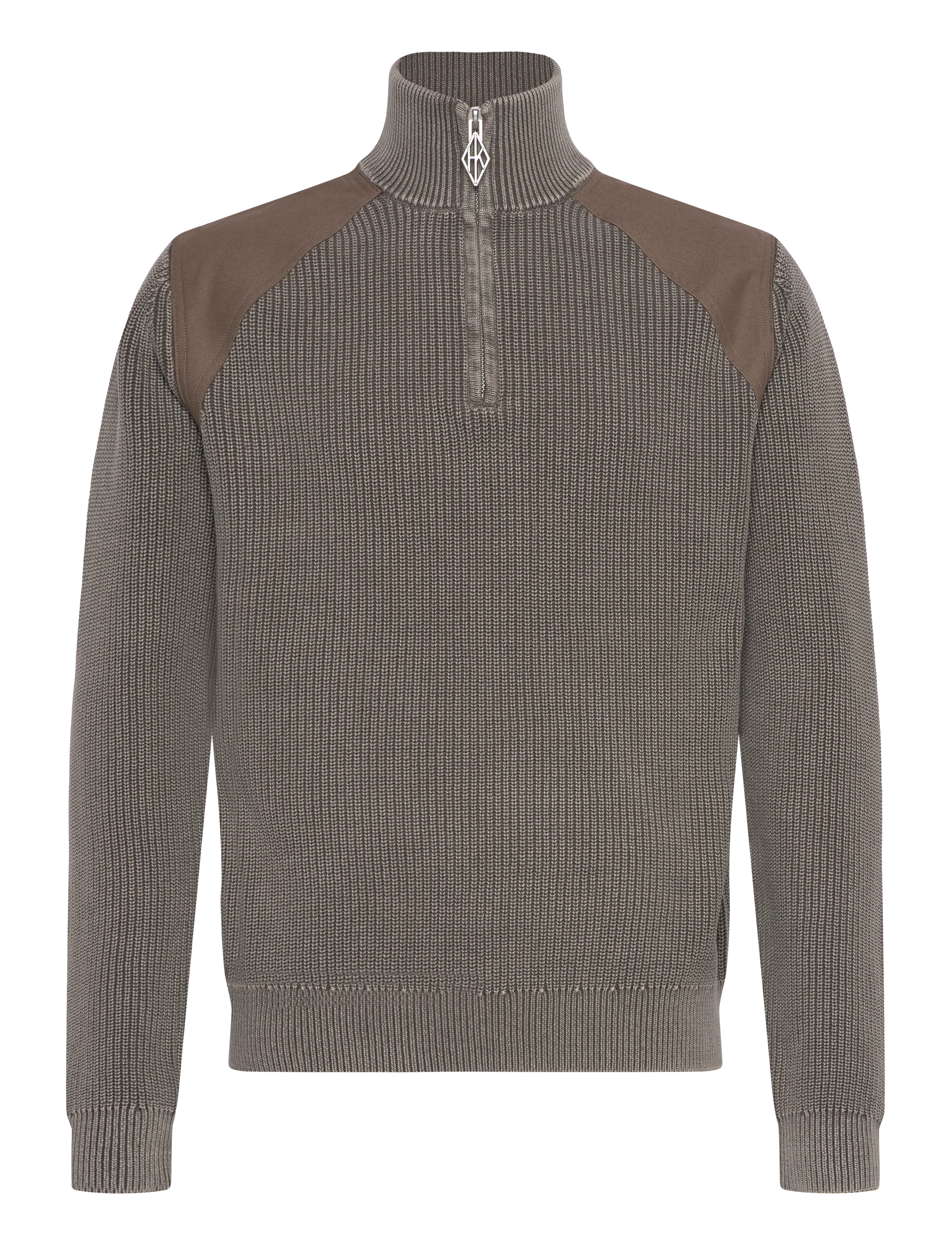 HAN KJØBENHAVN Half Zip Knit Pullover Braun - XL - Herren