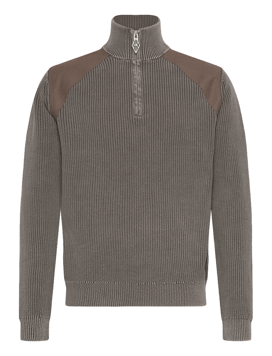 HAN Kjøbenhavn - Half Zip Knit Sweater - half zip-trøjer - dusty brown - 1