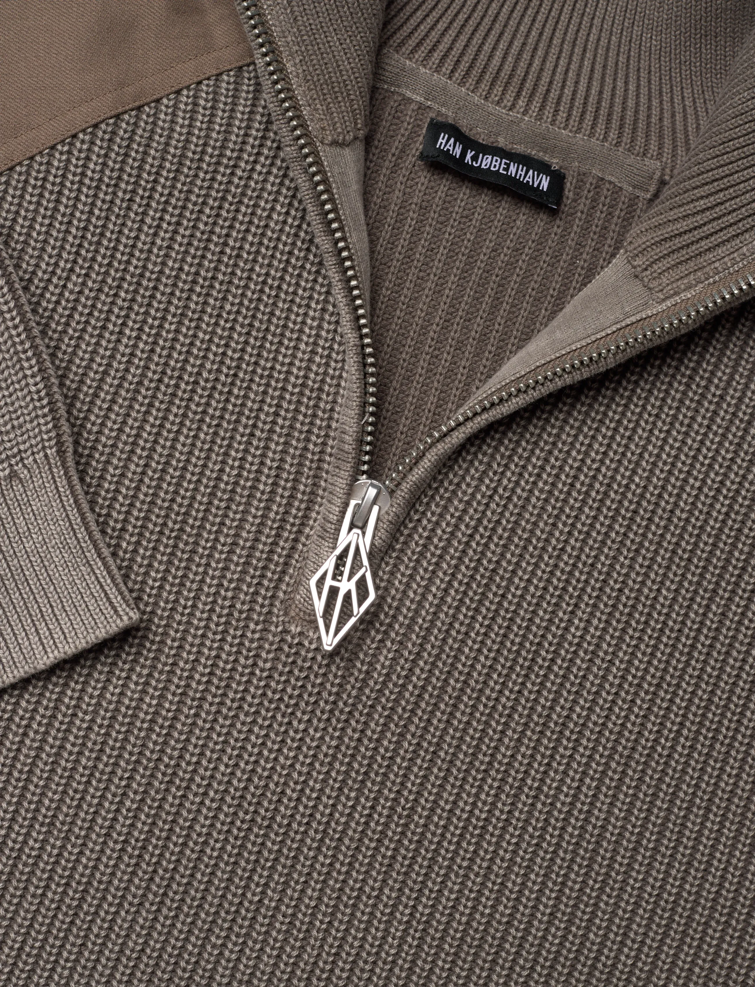 HAN Kjøbenhavn - Half Zip Knit Sweater - half zip-trøjer - dusty brown - 3