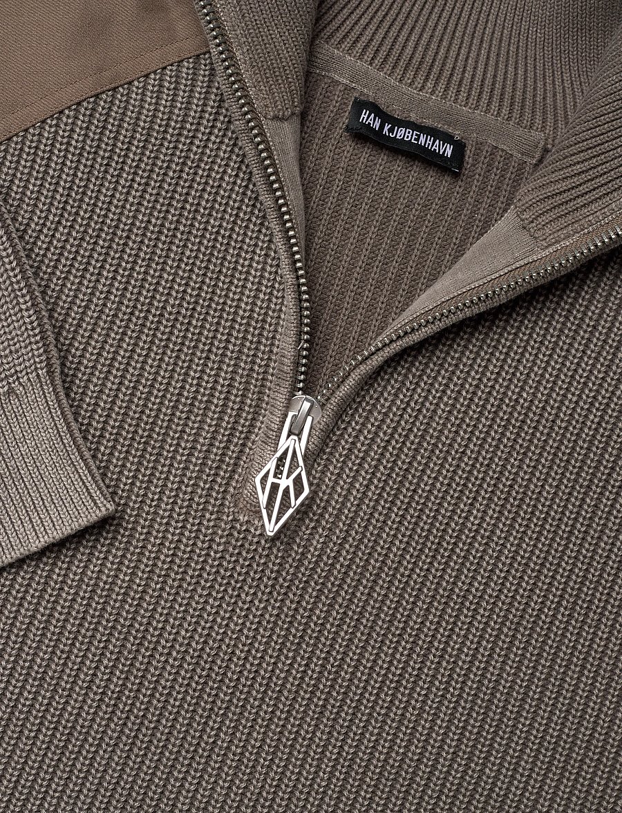 HAN Kjøbenhavn - Half Zip Knit Sweater - half zip-trøjer - dusty brown - 3