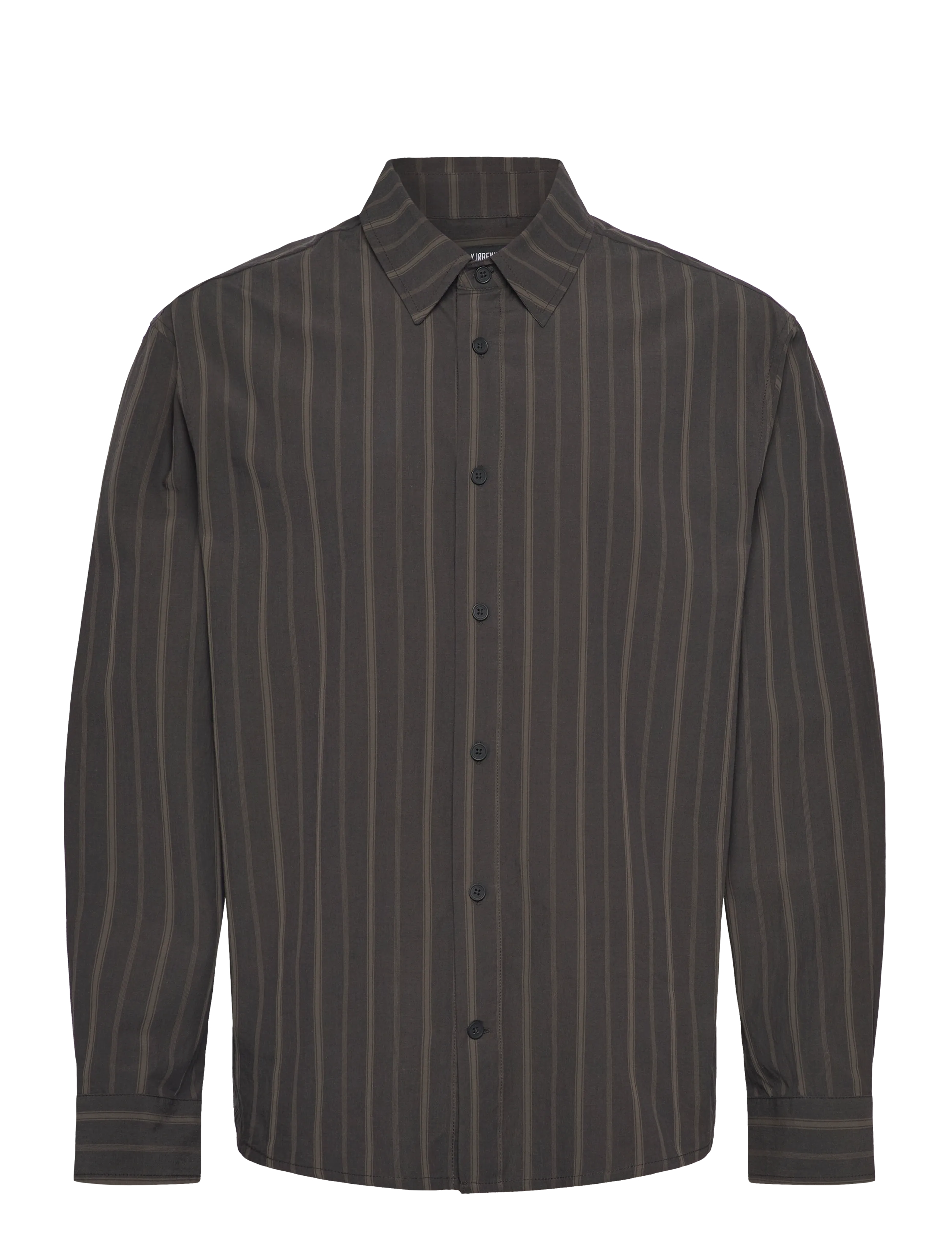 HAN KJØBENHAVN Washed Stripe Lange Ärmel Shirt Braun - 48 - Herren