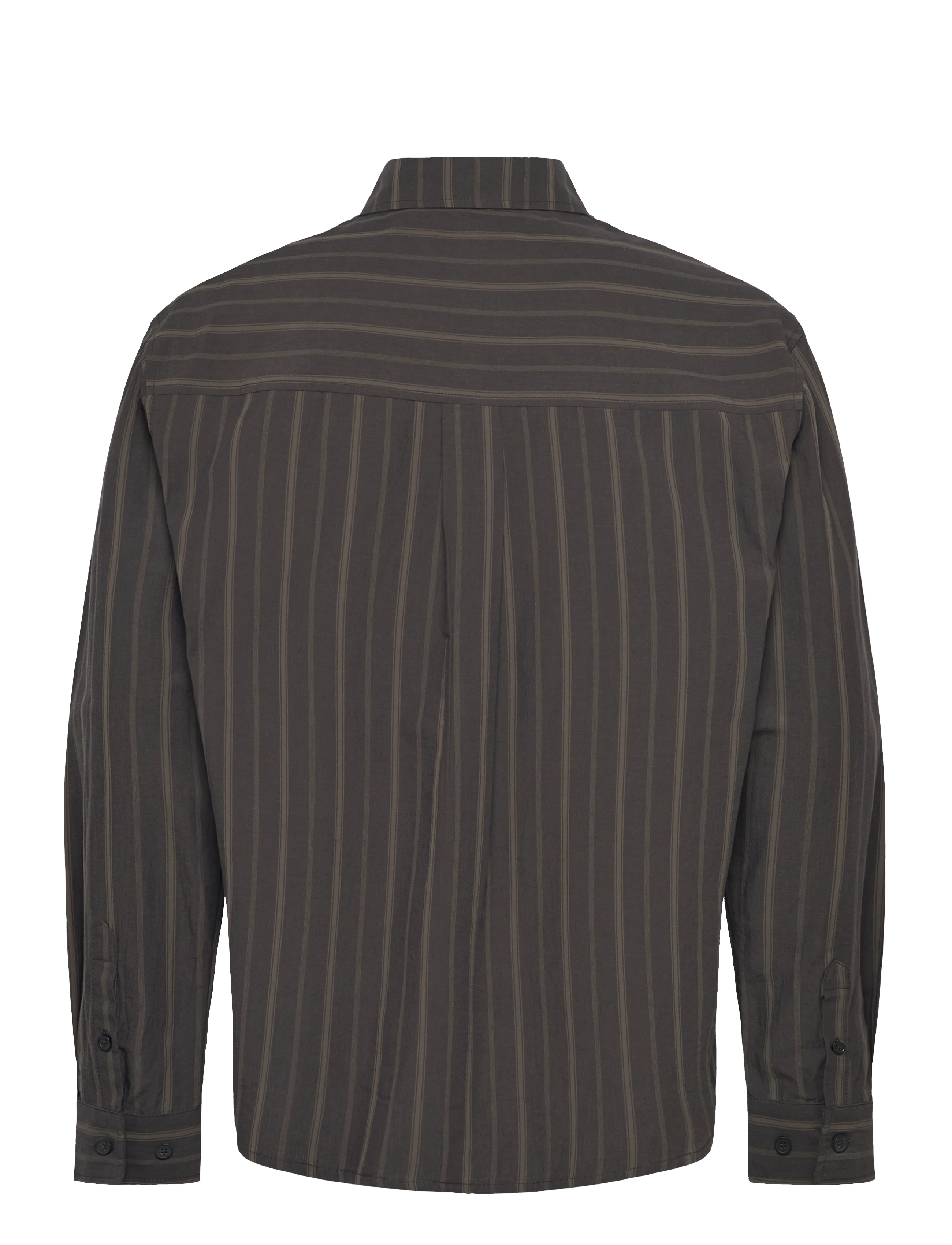 HAN Kjøbenhavn - Washed Stripe Long Sleeve Shirt - basic skjorter - dark brown - 2