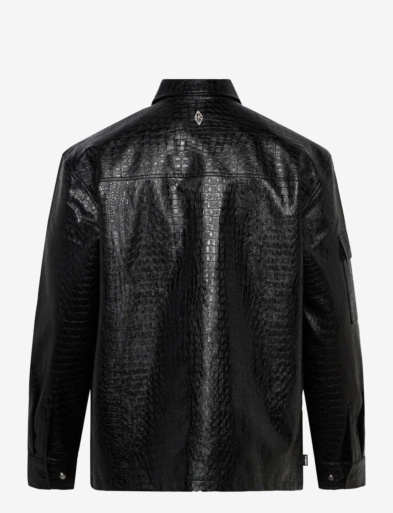 HAN Kjøbenhavn - Faux croc Overshirt - trench coats - black - 2