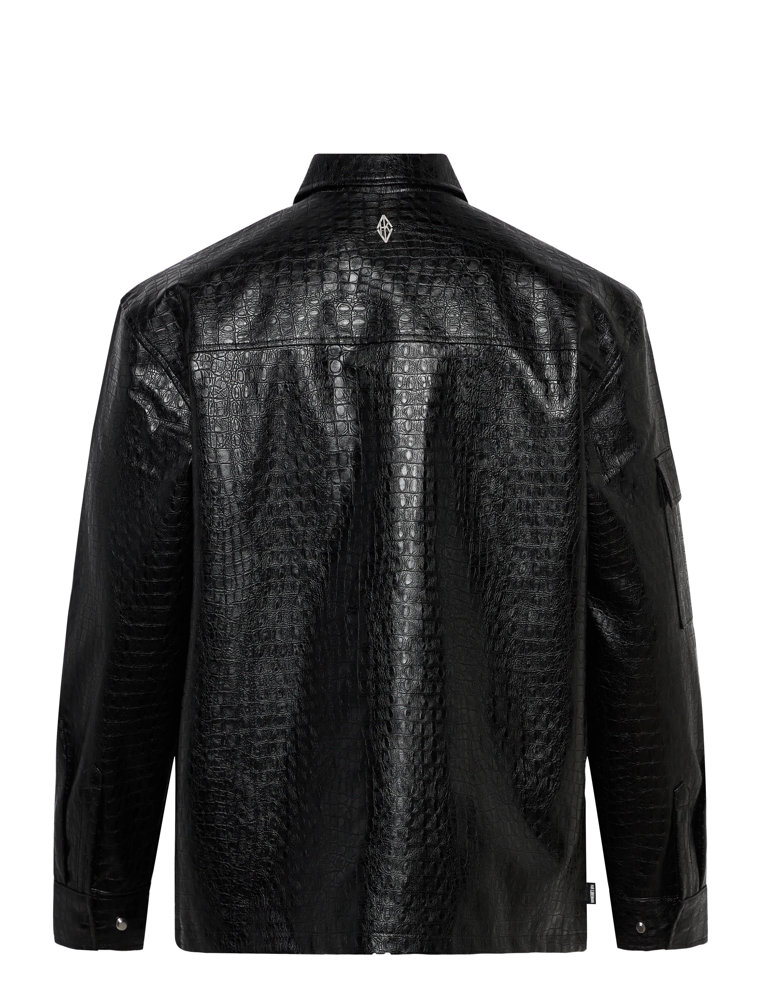 HAN Kjøbenhavn - Faux croc Overshirt - trench coats - black - 2
