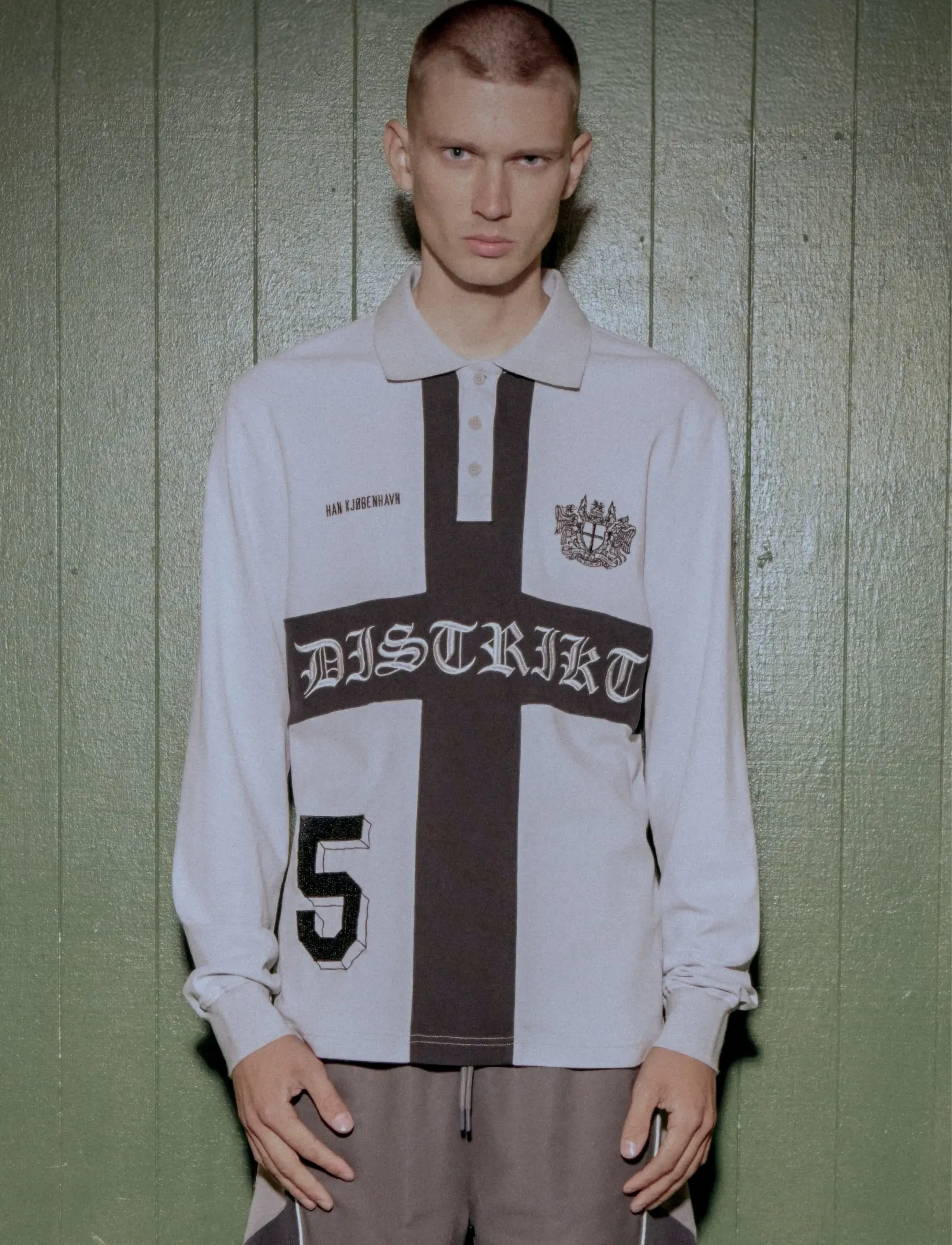 HAN Kjøbenhavn Distrikt Polo LS - Nach Stil kaufen - LIGHT GREY / multi