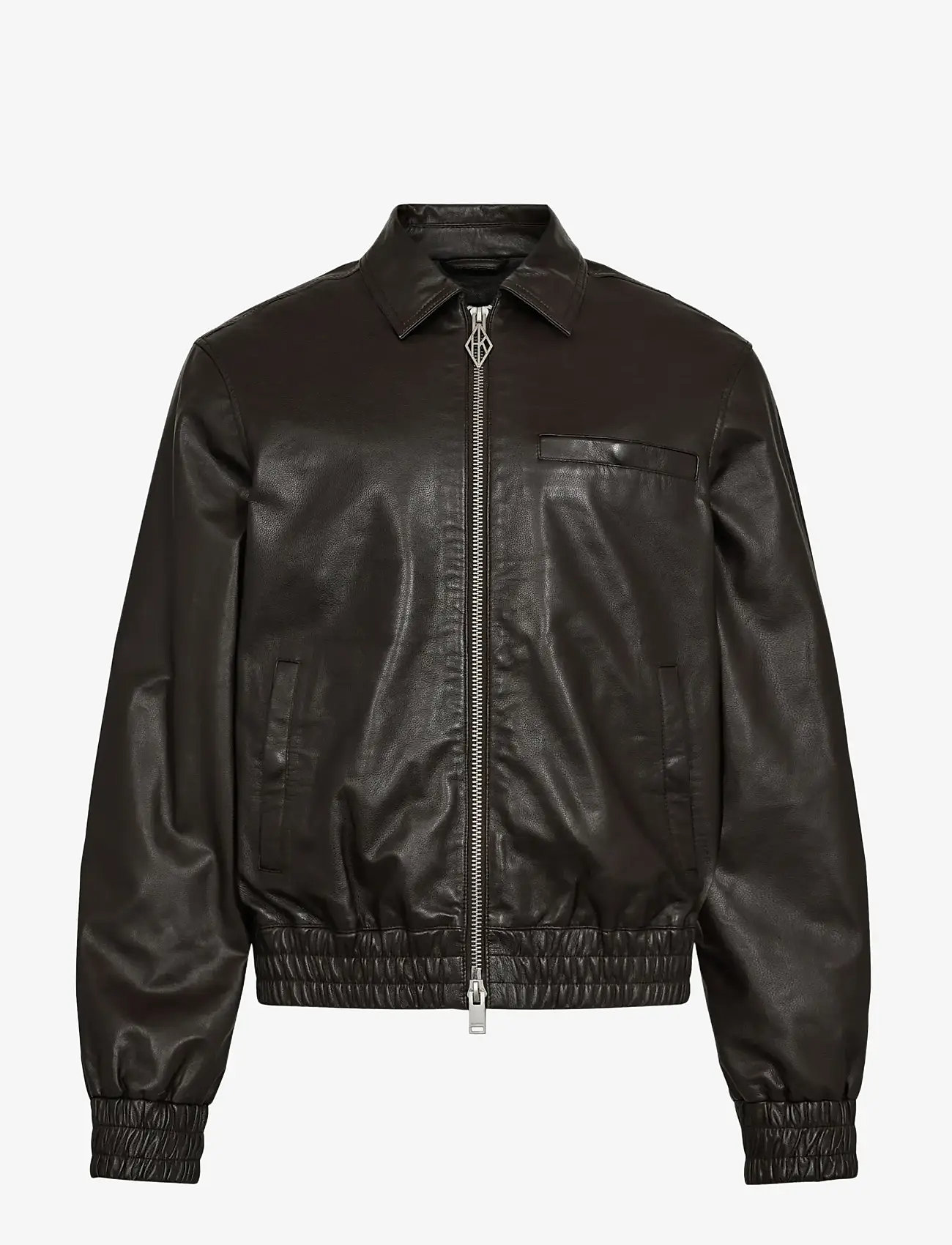 HAN Kjøbenhavn - Leather Casual Jacket - spring jackets - dark brown - 1