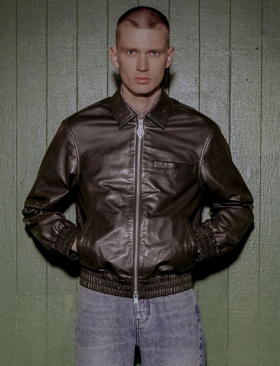 HAN Kjøbenhavn - Leather Casual Jacket - frühlingsjacken - dark brown - 0