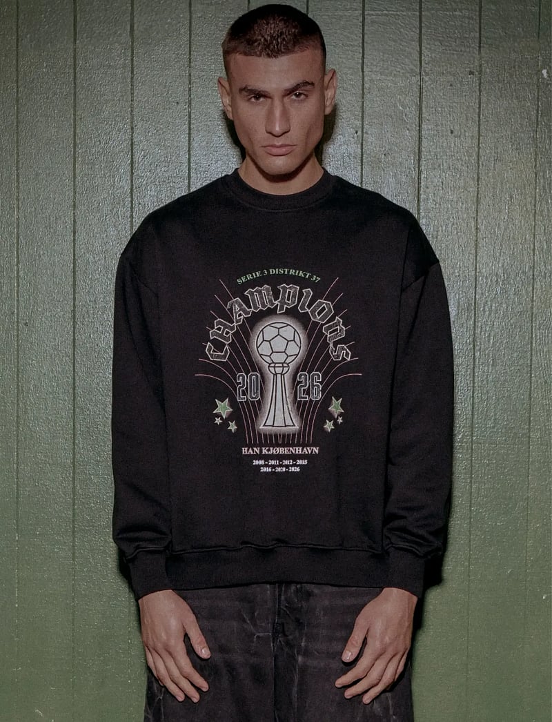 HAN Kjøbenhavn - Champions Oversized Crewneck - hettupeysur - black - 0
