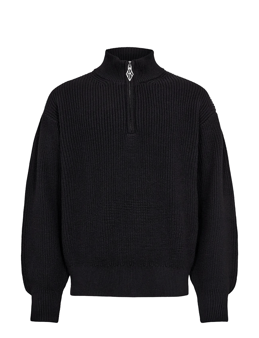 HAN Kjøbenhavn - Half Zip Knit Sweater - black - 1