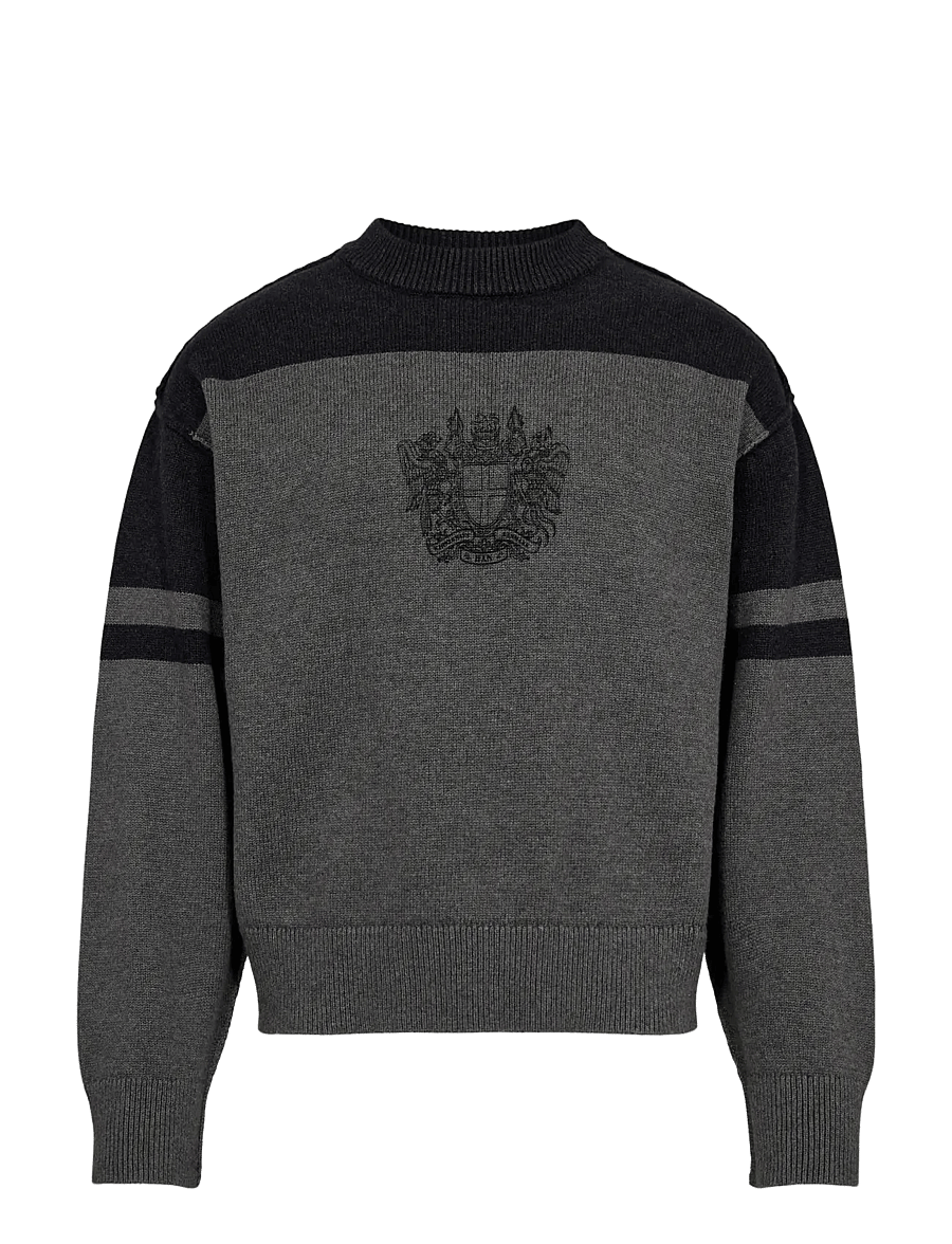 HAN Kjøbenhavn - Crest Jacquard Knit - rundhals - black - 1