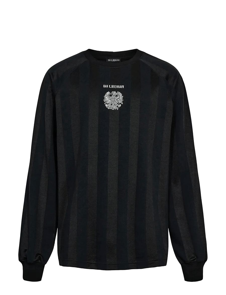 HAN Kjøbenhavn - Crest Football Tee LS - långärmade t-shirts - black - 1