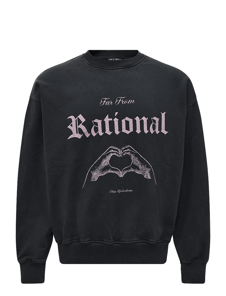 HAN Kjøbenhavn - Heart Loose Crewneck - sweatshirts - dark grey - 1