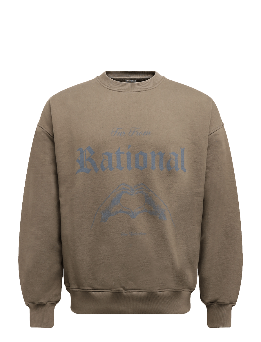 HAN Kjøbenhavn - Heart Loose Crewneck - sweatshirts - dusty brown - 1