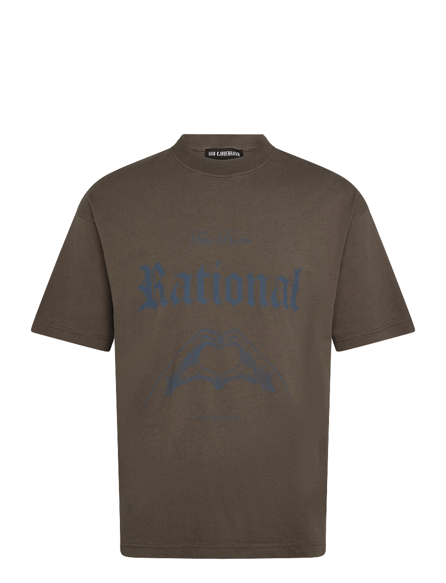 HAN Kjøbenhavn - Heart Boxy Tee - lühikeste varrukatega t-särgid - dusty brown - 1