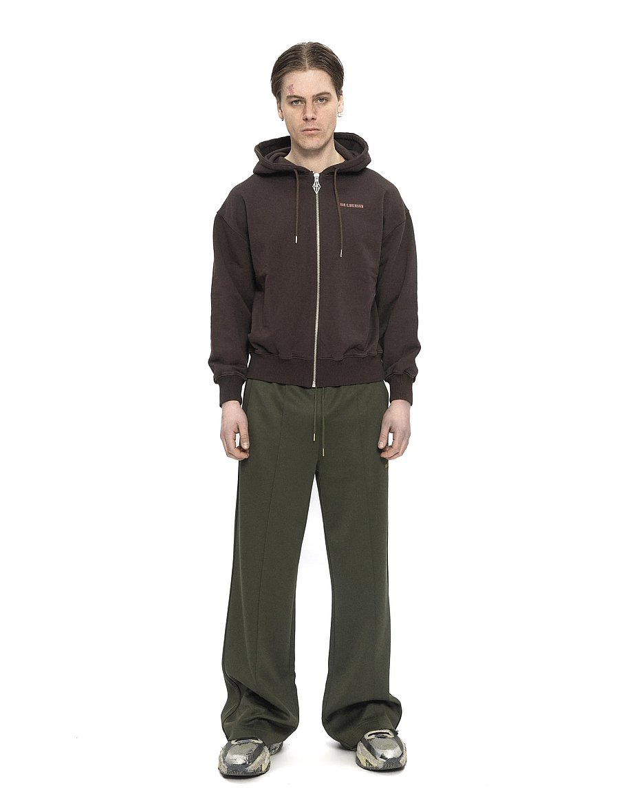 HAN Kjøbenhavn - Graphic Zip Hoodie - dark brown - 0