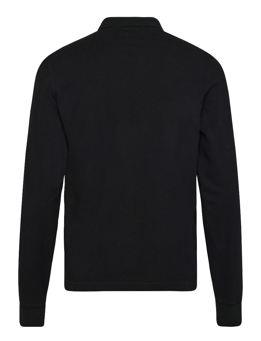 HAN Kjøbenhavn - Diamond Polo Long Sleeve Shirt - long-sleeved polos - black - 2