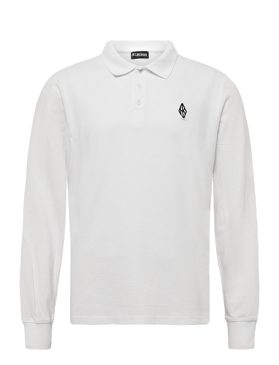 HAN Kjøbenhavn - Diamond Polo Long Sleeve Shirt - langärmelig - optic white - 1