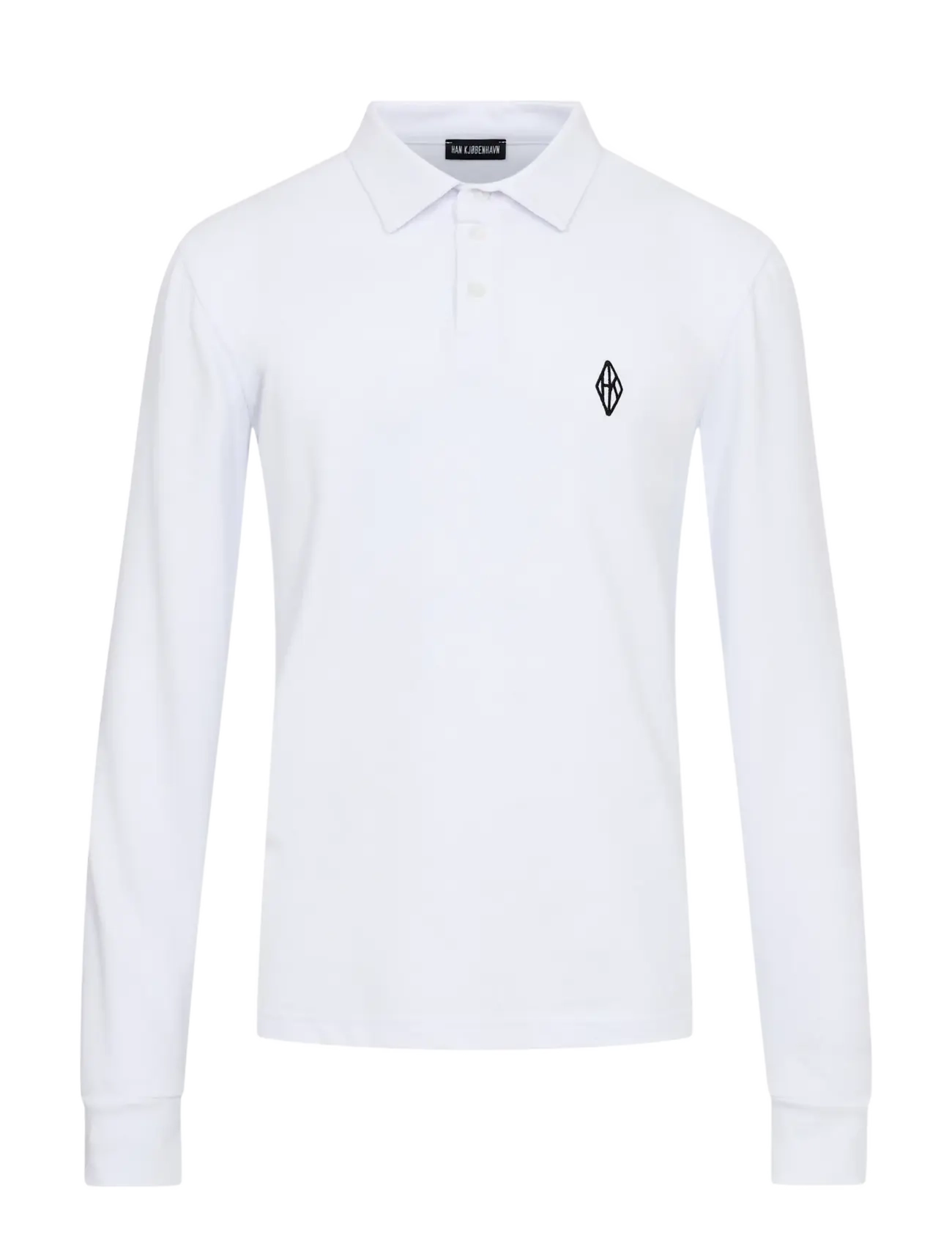 HAN Kjøbenhavn - Diamond Polo Long Sleeve Shirt - optic white - 1