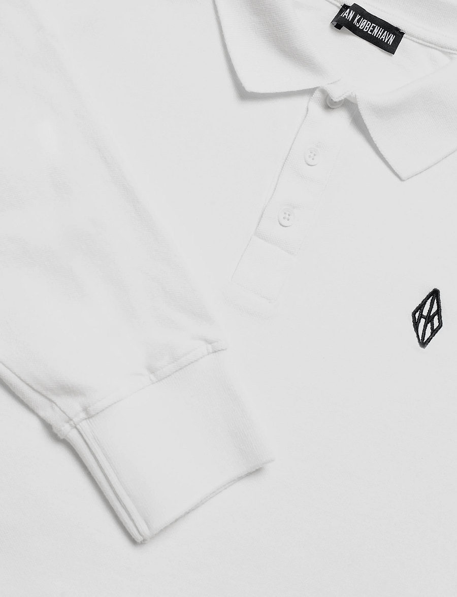 HAN Kjøbenhavn - Diamond Polo Long Sleeve Shirt - langärmelig - optic white - 3