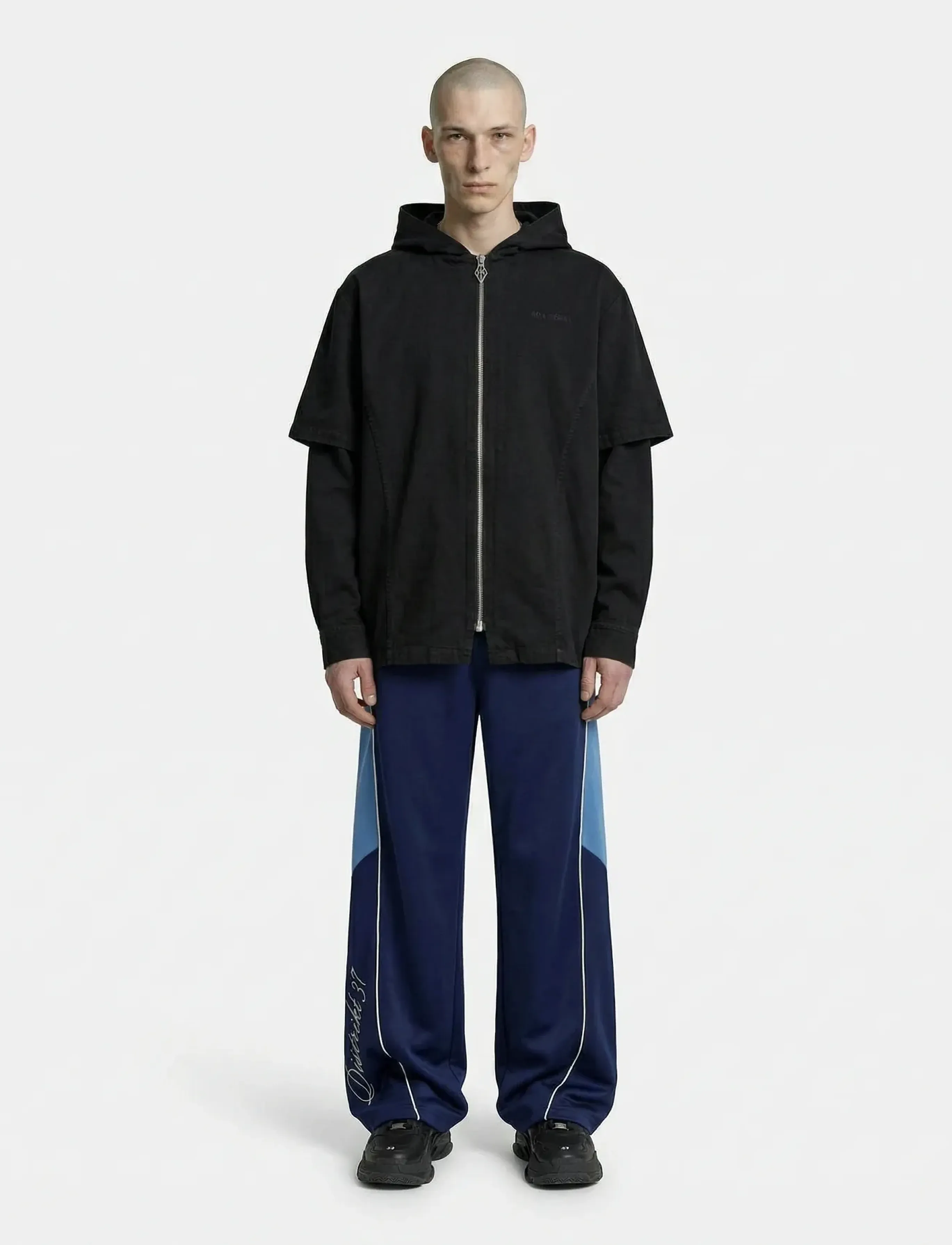 HAN Kjøbenhavn Hooded Shirt, Mænd, Lagdelt Hætteskjorte, Sort, Str: 50