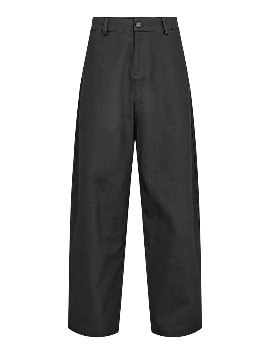 HAN Kjøbenhavn - Wide Leg Twill Pants - casual - dark grey - 0
